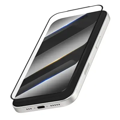Zaščita zaslona iz kaljenega stekla za iPhone 17 Pro z zaobljenimi robovi 10D, Prozorno črna