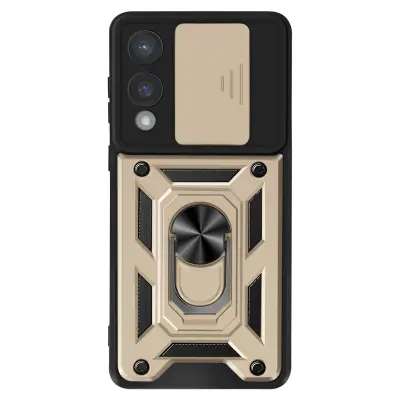 Mayaxess, Ohišje za Samsung S25 Edge Nosilni obroč z zaščito fotoaparata, Zlata