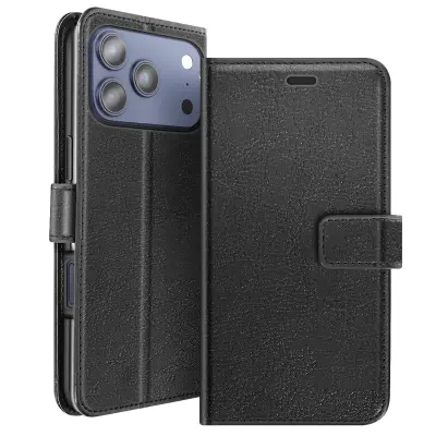 Mayaxess, Denarnica za iPhone17 Pro Max z paščkom in funkcijo stojala, Črna