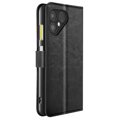 Mayaxess, Denarnica za Fairphone 6 z zapestnim trakom in funkcijo stojala, Črna