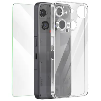 Mayaxess, Zaščitni paket 2-v-1: ovitek + kaljeno steklo za Nothing Phone 3, Prozorno