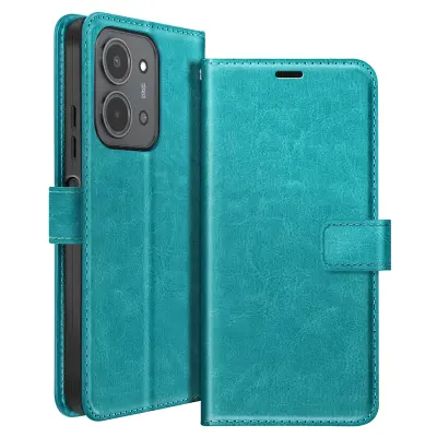 Mayaxess, Denarnica etui za Xiaomi Redmi 15C z zapestnim trakom in funkcijo stojala, Turkizna
