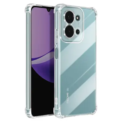 Mayaxess, Ovitek za Xiaomi Redmi 15C iz silikona z ojačanimi vogali, odporen na udarce, Prozorno