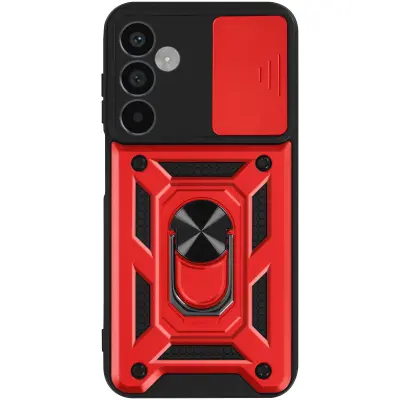Mayaxess, Ohišje s prstanom za Samsung Galaxy A25 5G Zaščita pred udarci s pokrovom kamere, Rdeča