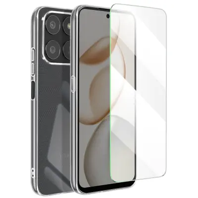 Mayaxess, Zaščitni paket 2-v-1: ovitek + kaljeno steklo za Honor 400 Smart, odporno na udarce, Prozorno