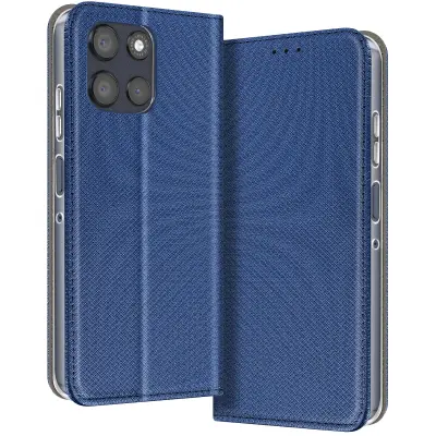 Etui za Motorola Moto G56, Teksturiran, Progast, z Držalom za Kartice in Funkcijo Stojala, Modra