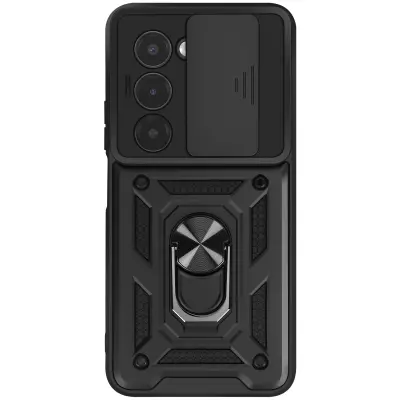 Mayaxess, Ovitek za Xiaomi Redmi 15 5G z vrtljivim magnetnim obročkom in pokrovom za kamero, Črna