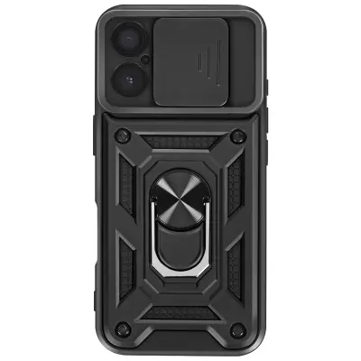 Mayaxess, Ovitek za iPhone 17 z drsnim pokrovom kamere in magnetnim obročem, Črna