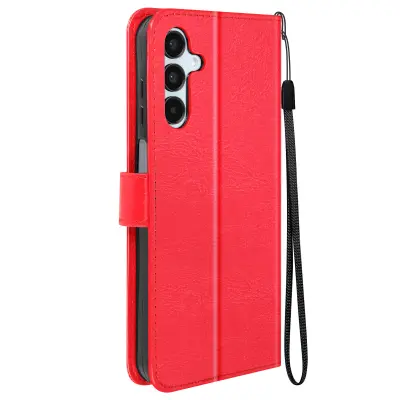 Mayaxess, Torbica s preklopom za Samsung Galaxy A15 5G Zaščita z zapestnim trakom Večnamenska zaklopka, Rdeča