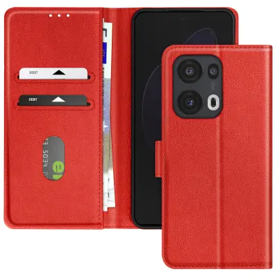 Ohišje za Oppo Reno 13 Pro Clapet Portfelj and Video Holder, Rdeča