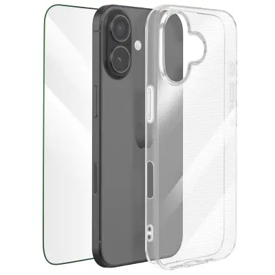 Mayaxess, Zaščitni paket 2-v-1: ovitek + kaljeno steklo za iPhone 17, Prozorno