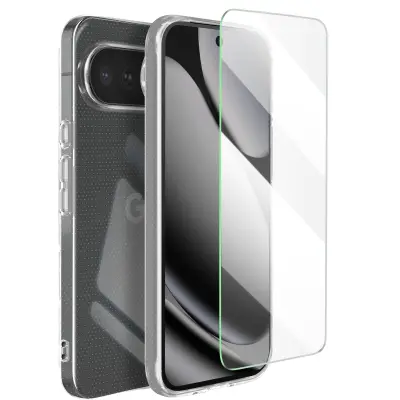 Mayaxess, Zaščitni paket 2-v-1: ovitek + kaljeno steklo za Google Pixel 10 Pro XL, Prozorno
