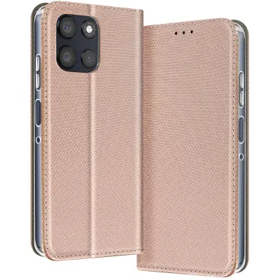 Etui za Motorola Moto G56, Teksturiran, Progast, z Držalom za Kartice in Funkcijo Stojala, Zlata