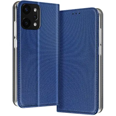 Torbica za Oppo Reno 14, teksturirana, rebrasta z držalom za kartice, Modra noč