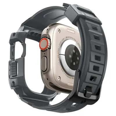 Spigen SGP, Pašček + etui za Apple Watch Ultra 49mm Rugged Armor Pro Ultra odporen, Temno siva