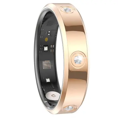 Povezani prstan velikosti 12, model Venus s kristali in polnilnim etuijem, Zlata