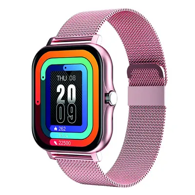 Povezan Balneo Watch 1,69 "zaslon Bluetooth 5.1 IP67 jeklena zapestnica, Roza