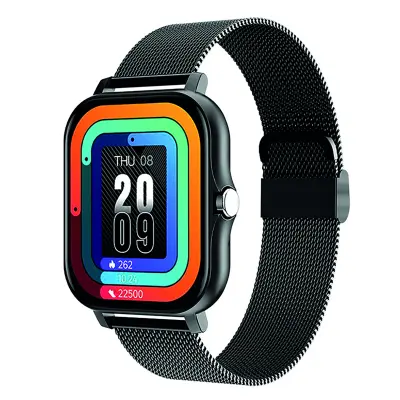 Povezan Balneo Watch 1,69 "zaslon Bluetooth 5.1 IP67 jeklena zapestnica, Črna