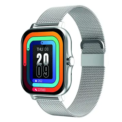 Povezan Balneo Watch 1,69 "zaslon Bluetooth 5.1 IP67 jeklena zapestnica, Srebrna