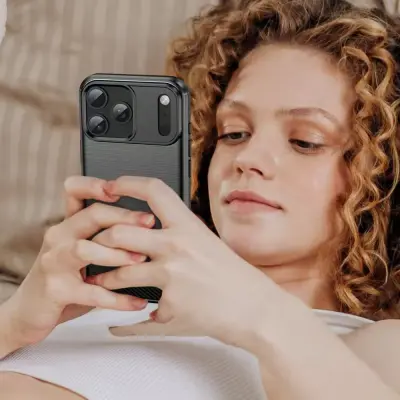 Ovitek za iPhone 17 Pro Max ohišje,Screenshot Technology Protection TPU ohišje iPhone 17 Pro Max - črna