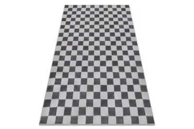 Preproga AURA EB112 siva - Šahovnica, strukturna, moderna 180x270 cm