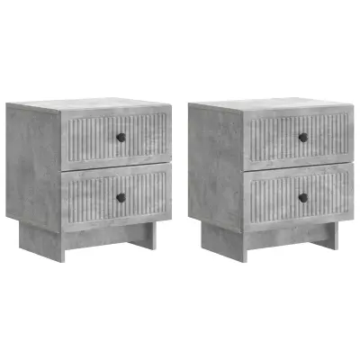 vidaXL Nočna omarica 2 pcs Betonsko siva 43 x 34,5 x 47,5 cm