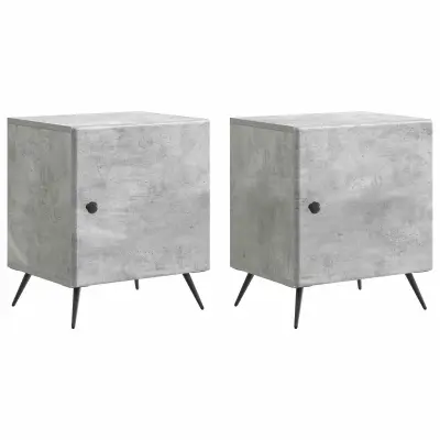 vidaXL Nočna omarica 2 pcs Betonsko siva 43 x 34,5 x 50 cm