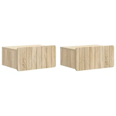 vidaXL Stenski nočni omarici 2 pcs Sonoma hrast 49 x 34,5 x 24 cm