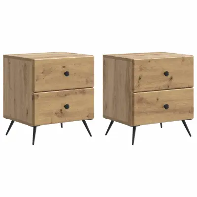 vidaXL Nočna omarica 2 pcs Artisan hrast 43 x 34,5 x 47,5 cm