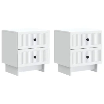 vidaXL Nočna omarica 2 pcs Bela 43 x 34,5 x 47,5 cm Inženirski les