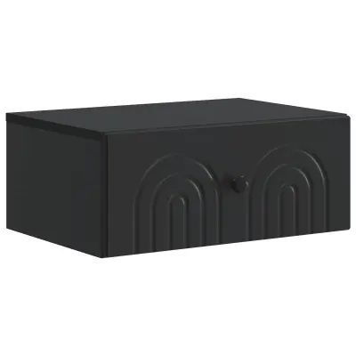 vidaXL Stenski nočni omarici Črna 49 x 34,5 x 20 cm Inženirski les
