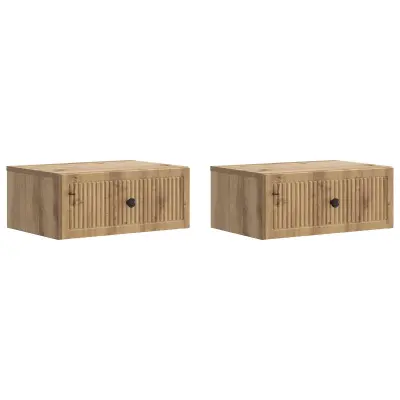 vidaXL Nočna omarica s predalom 2 pcs Artisan hrast 49 x 34,5 x 20 cm