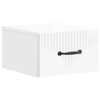 vidaXL Stenski nočni omarici Bela visok sijaj 34,5 x 33 x 20 cm