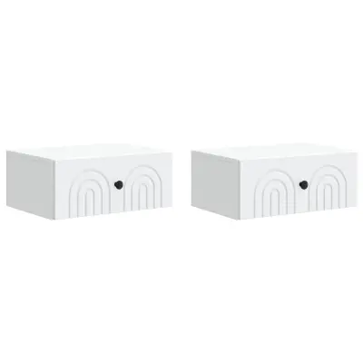 vidaXL Stenski nočni omarici s predalom 2 pcs Bela 49 x 34,5 x 20 cm