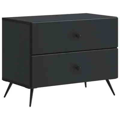 vidaXL Nočna omarica Črna 62 x 34,5 x 47,5 cm Inženirski les