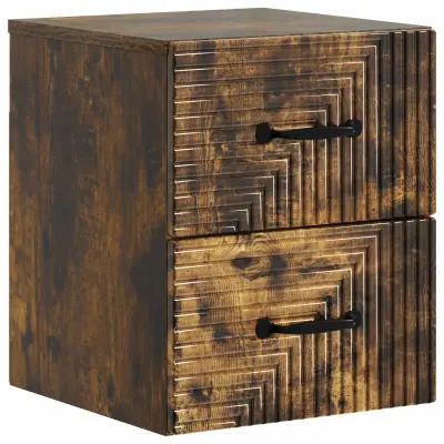 vidaXL Stenski nočni omarici Dimljen hrast 34,5 x 33 x 40 cm