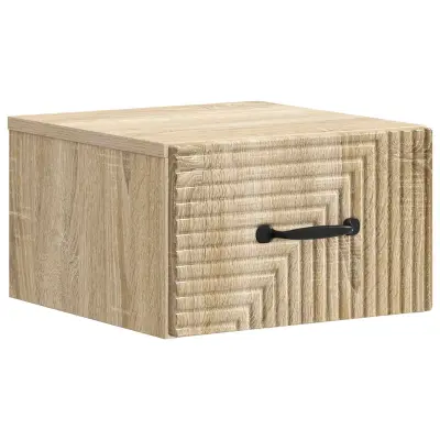 vidaXL Stenski nočni omarici s predalom Sonoma hrast 34,5 x 33 x 20 cm