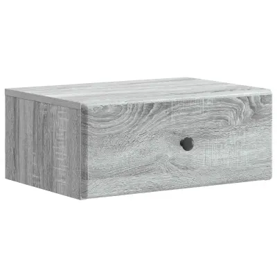 vidaXL Stenski nočni omarici s predalom Siva Sonoma 49 x 34,5 x 20 cm