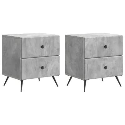 vidaXL Nočna omarica 2 pcs Betonsko siva 43 x 34,5 x 47,5 cm