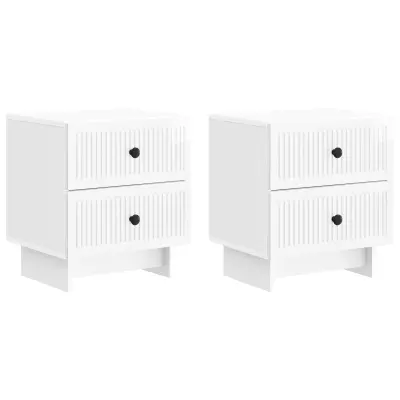 vidaXL Nočna omarica 2 pcs Bela visok sijaj 43 x 34,5 x 47,5 cm