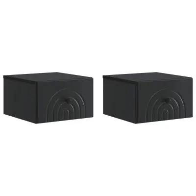 vidaXL Stenski nočni omarici s predalom 2 pcs Črna 33 x 34,5 x 20 cm