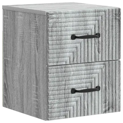 vidaXL Stenski nočni omarici s predalom Siva Sonoma 34,5 x 33 x 40 cm