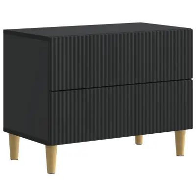 vidaXL Nočna omarica s predalom Črna 62 x 34,5 x 48 cm Inženirski les