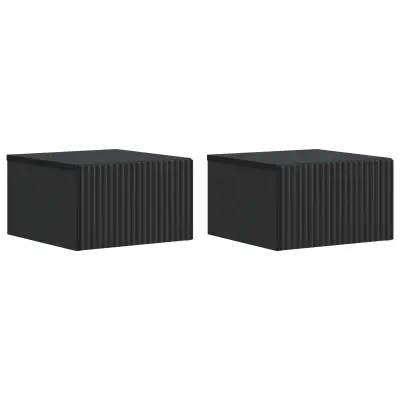 vidaXL Stenski nočni omarici s predalom 2 pcs Črna 33 x 34,5 x 20 cm