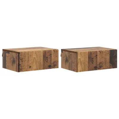 vidaXL Stenski nočni omarici 2 pcs Star les 49 x 34,5 x 20 cm