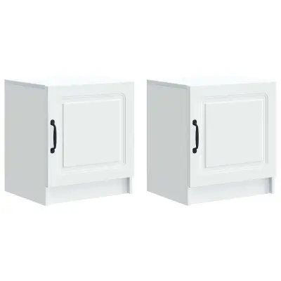 vidaXL Nočna omarica 2 pcs Bela 43 x 34,5 x 47 cm Inženirski les