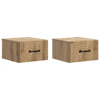 vidaXL Stenski nočni omarici 2 pcs Artisan hrast 34,5 x 33 x 20 cm