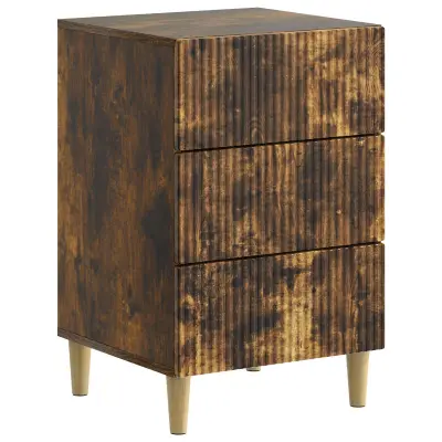 vidaXL Nočna omarica Dimljen hrast 43 x 41 x 66,5 cm Inženirski les
