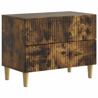 vidaXL Nočna omarica Dimljen hrast 62 x 34,5 x 48 cm Inženirski les