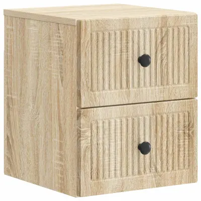 vidaXL Stenski nočni omarici s predalom Sonoma hrast 33 x 34,5 x 40 cm